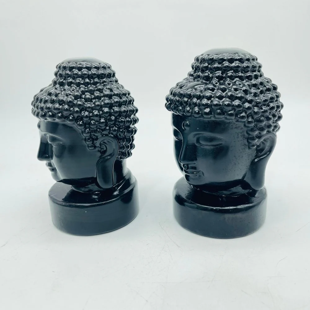 Obsidian Buddha Head Carving Wholesale - Image 3