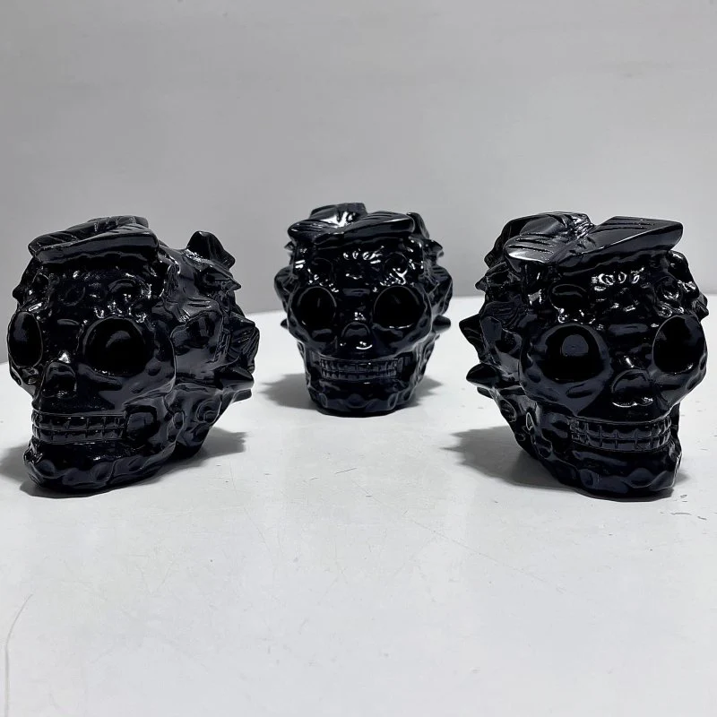 Obsidian Butterfly Skull Carving Wholesale - Image 4