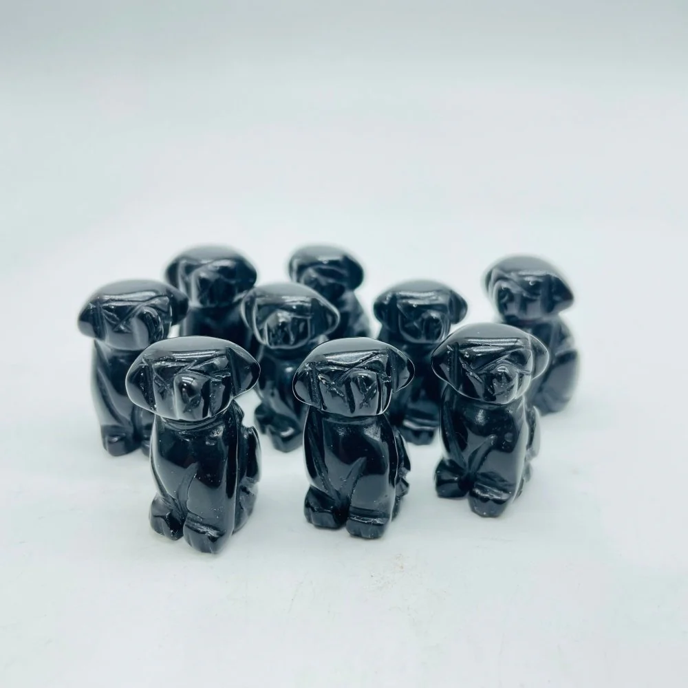Mini Obsidian Dog Carving Wholesale - Image 2