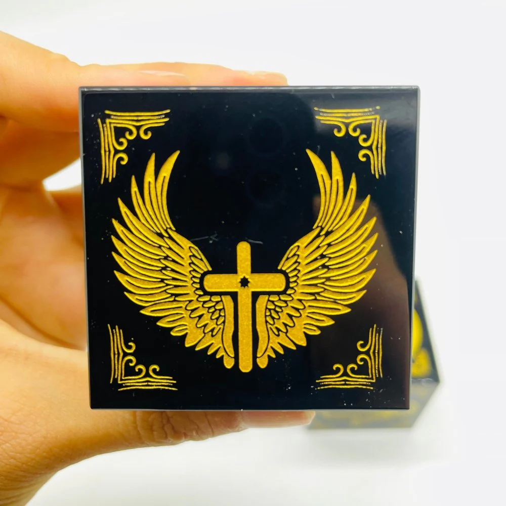 Obsidian Cube Hand of Fatima Cross with Wings Wholesale - Image 3