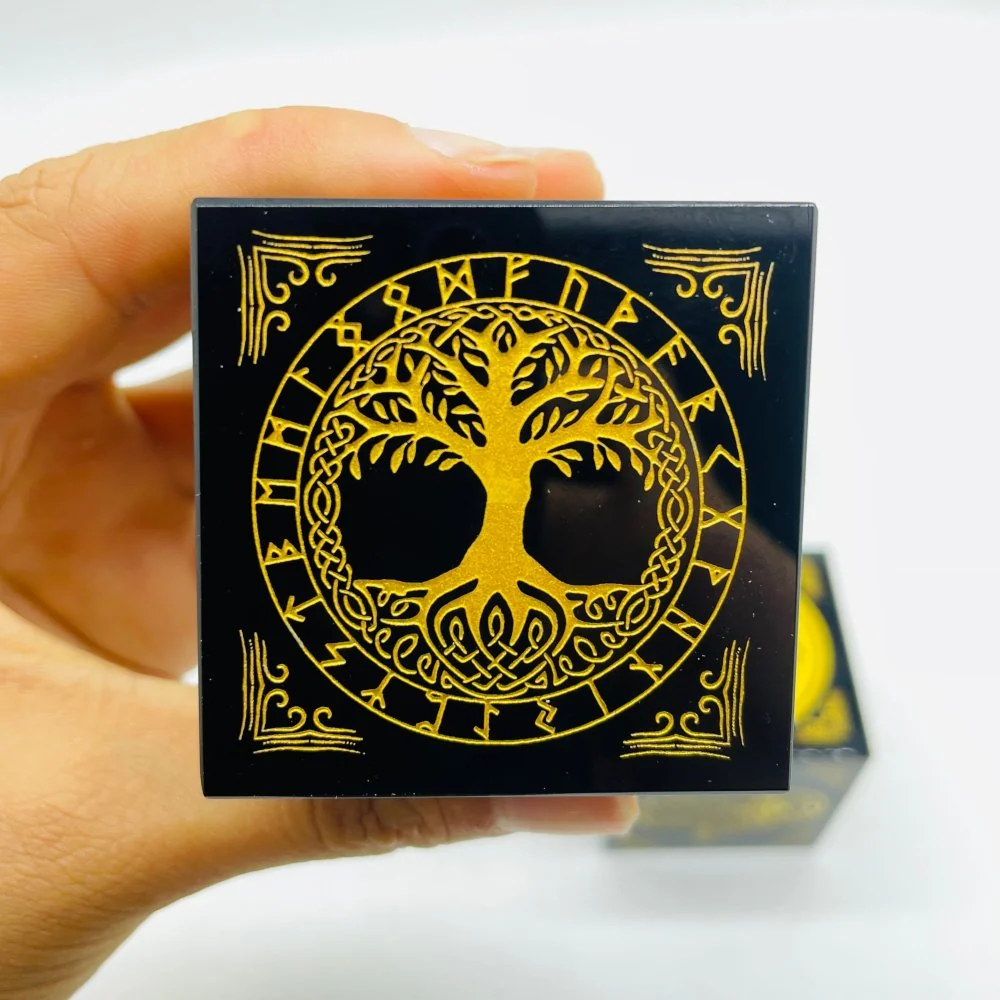 Obsidian Cube Hand of Fatima Cross with Wings Wholesale - Image 4