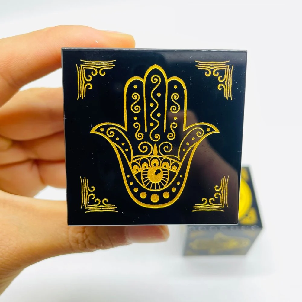 Obsidian Cube Hand of Fatima Cross with Wings Wholesale - Image 5