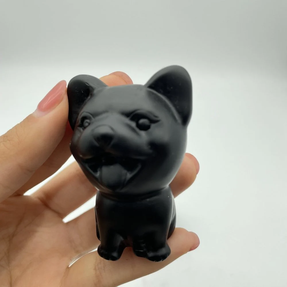 Obsidian Dog Carving Wholesale - Image 3