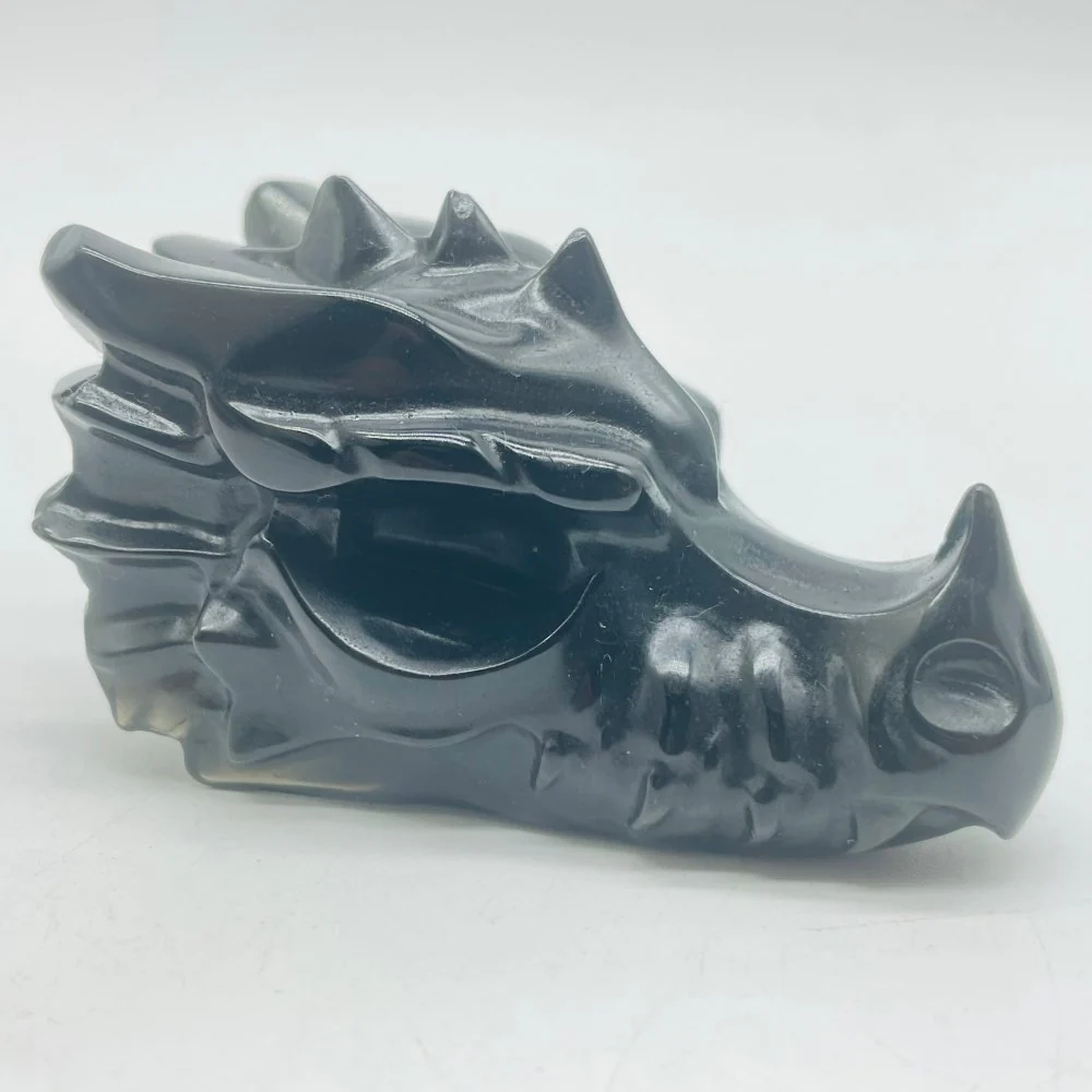 Obsidian Dragon Head Carving Wholesale - Image 2