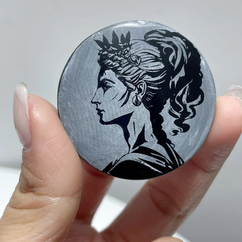 Obsidian Engraved Twelve Olympians Round Slices DIY Accessories Wholesale - Image 3