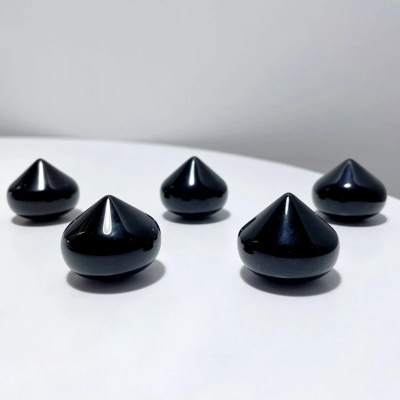 Black Obsidian Garlic Shape Carving Wholesale