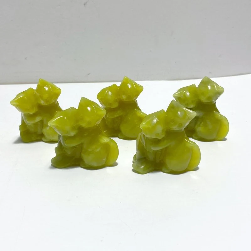 Obsidian Green Jade Cuddle Cat Carving Wholesale - Image 4