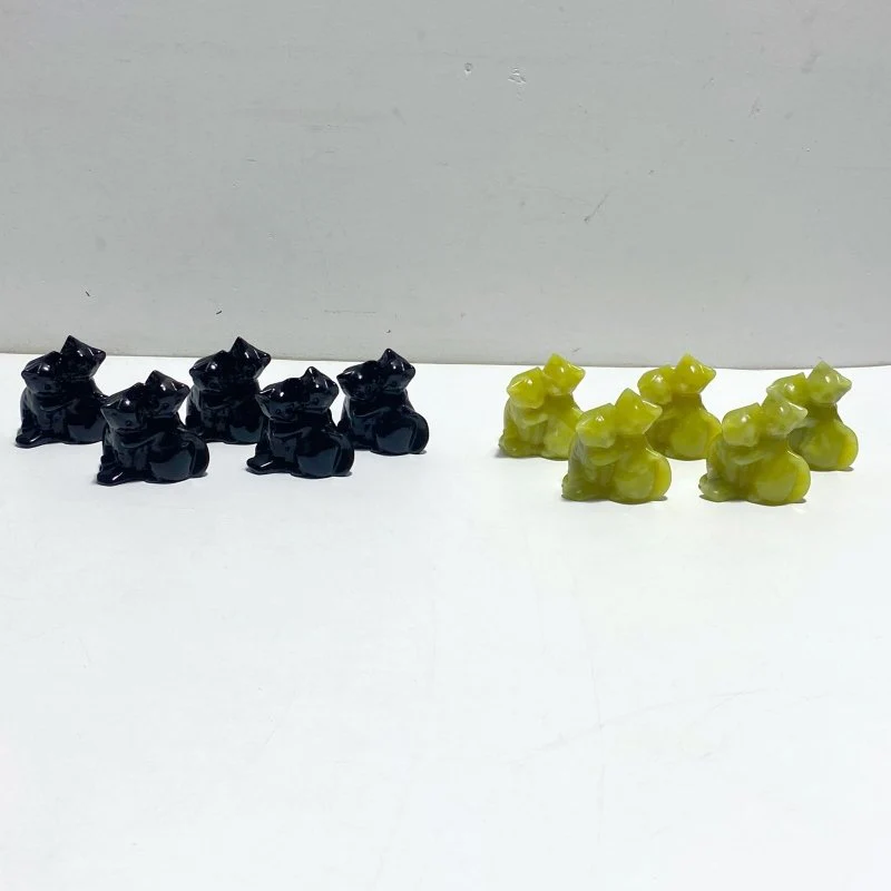 Obsidian Green Jade Cuddle Cat Carving Wholesale - Image 6