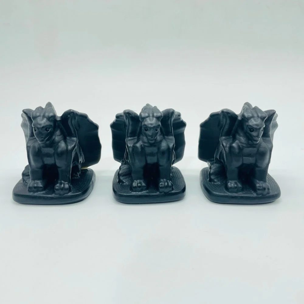 Obsidian Gargoyle With Wings On Base Carving Wholesale - Image 3
