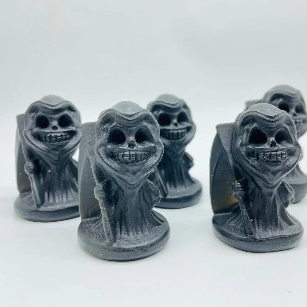 Black Obsidian Grim Reaper Carving Wholesale - Image 2
