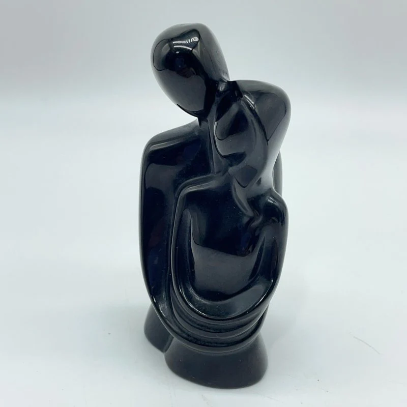 Obsidian Lovers Hugging Each Other Carving Wholesale - Image 3