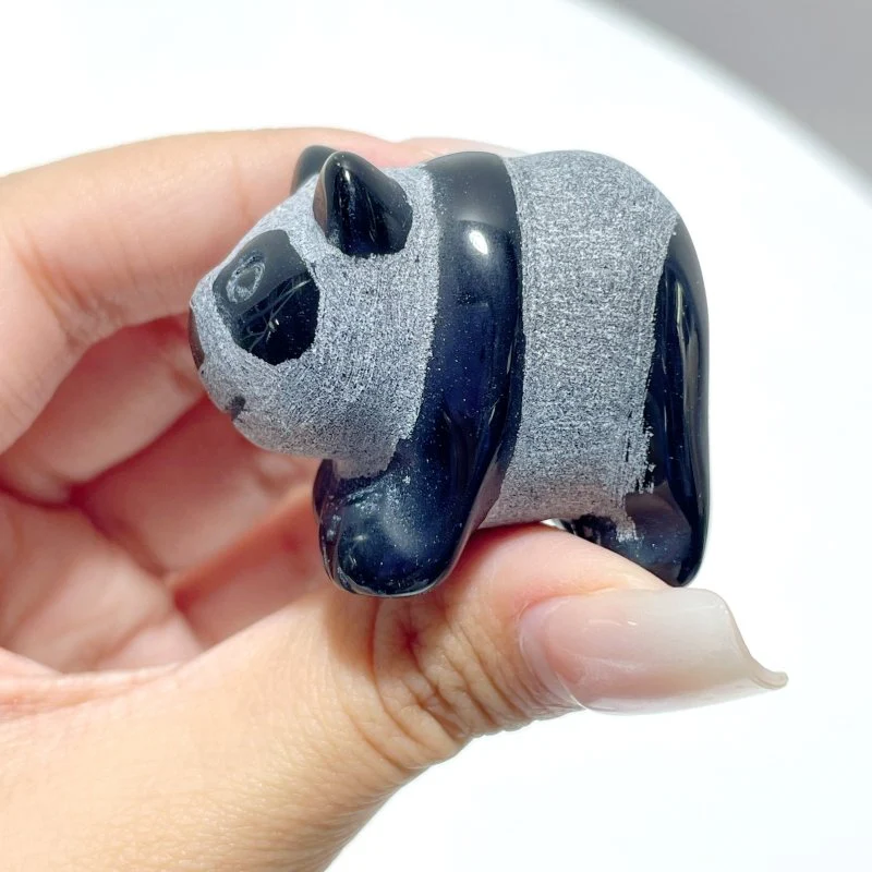 Obsidian Panda Carving Wholesale - Image 3