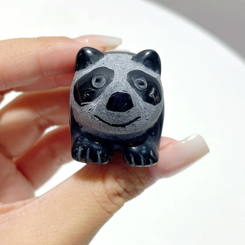 Obsidian Panda Carving Wholesale - Image 5