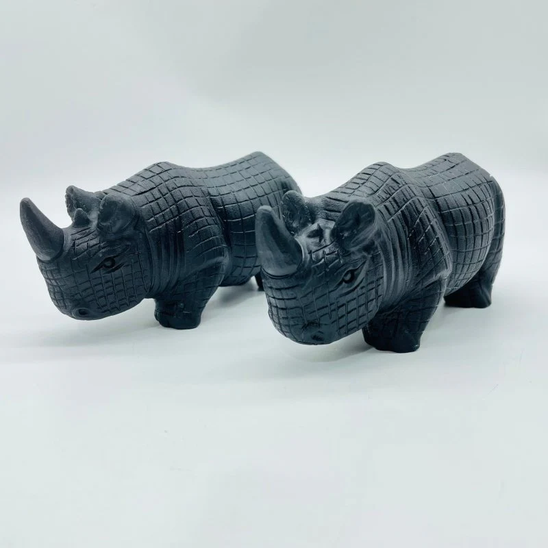 Large Obsidian Rhino Carving Wholesale - Image 2