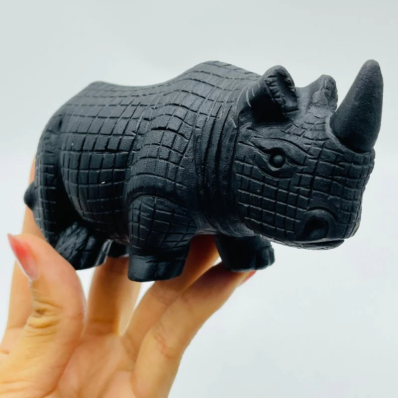 Large Obsidian Rhino Carving Wholesale - Image 3
