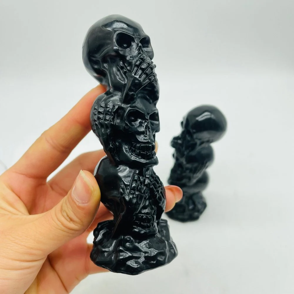 Obsidian Three Wise Monkeys Skull Wholesale - Image 2