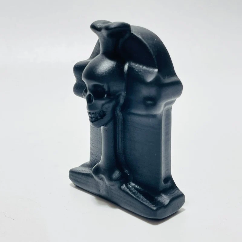 Black Obsidian Tombstone Skull Cross Carving Wholesale - Image 2