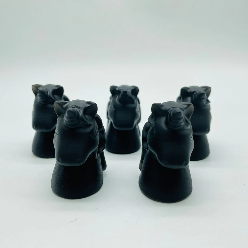 Black Obsidian Unicorn Carving Wholesale - Image 2