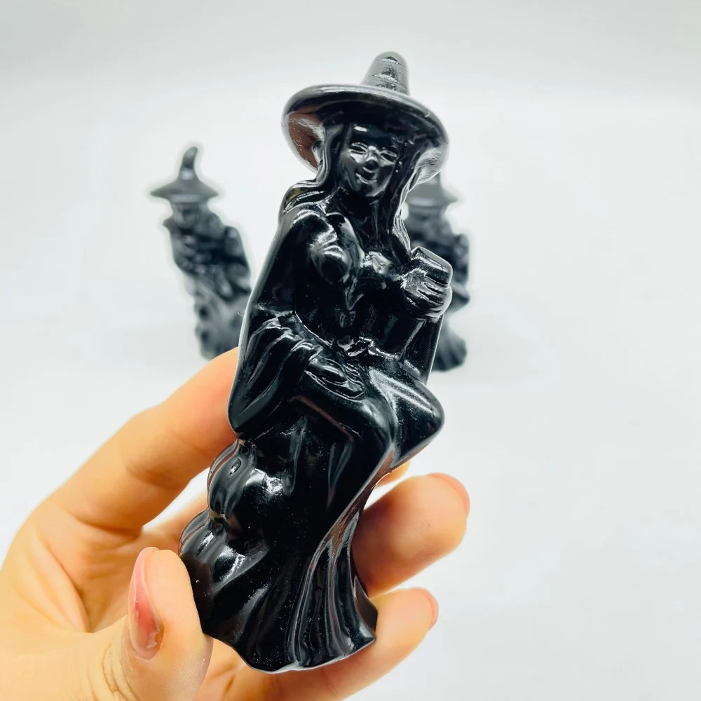 Obsidian Witch Ride Broom Carving Wholesale - Image 2