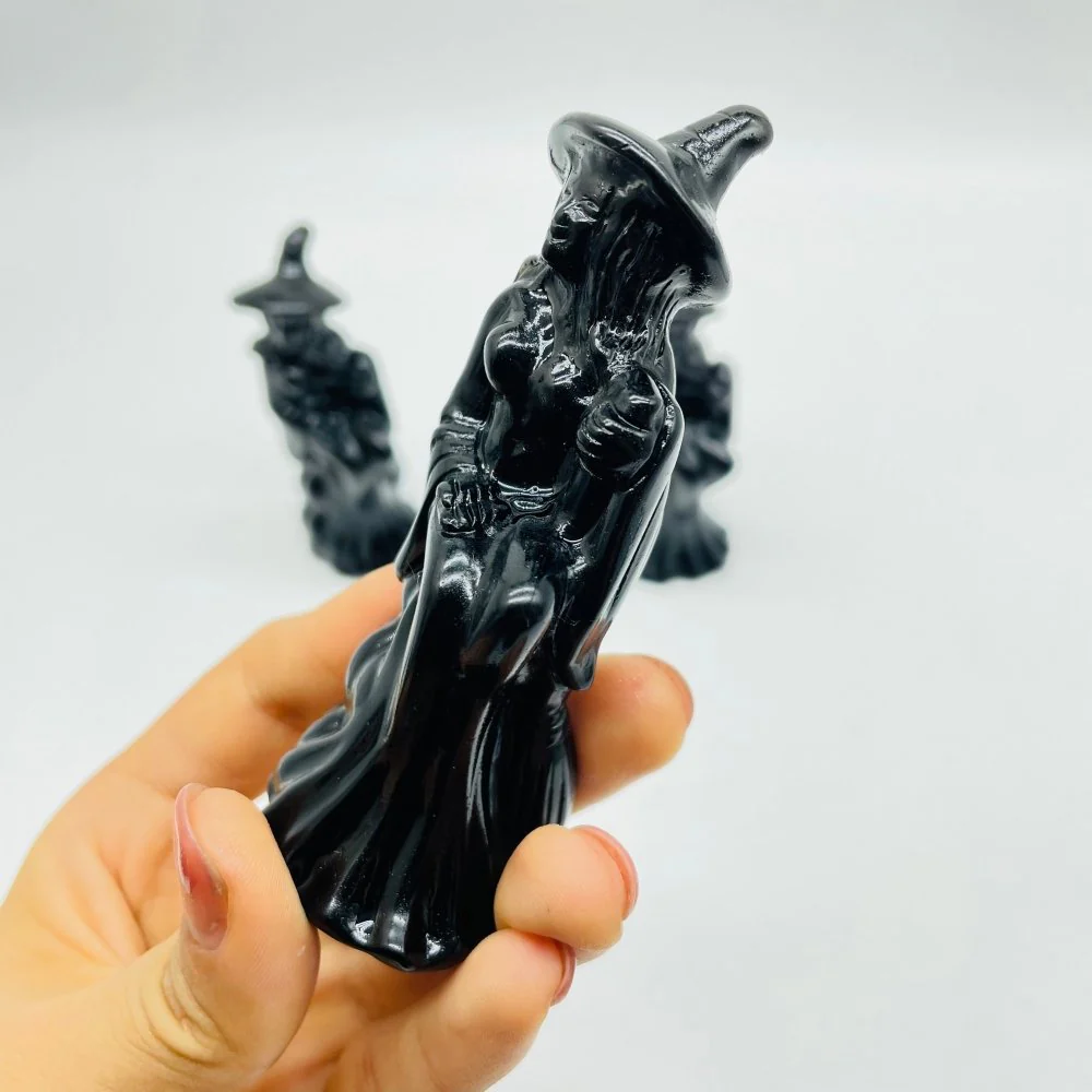 Obsidian Witch Ride Broom Carving Wholesale - Image 3