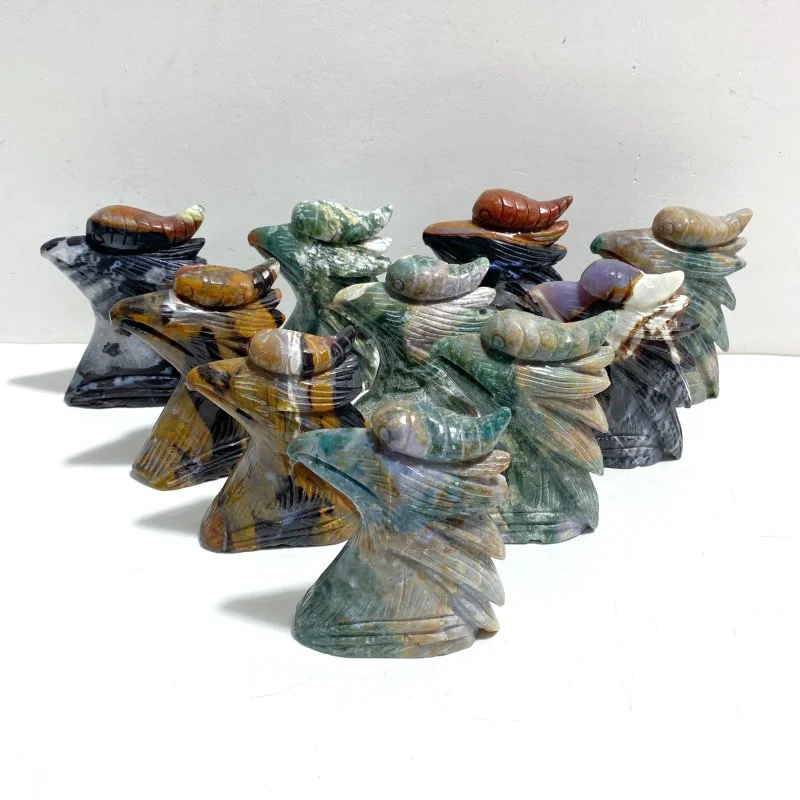 10 Pieces Ocean Jasper Birds Carving Clearance