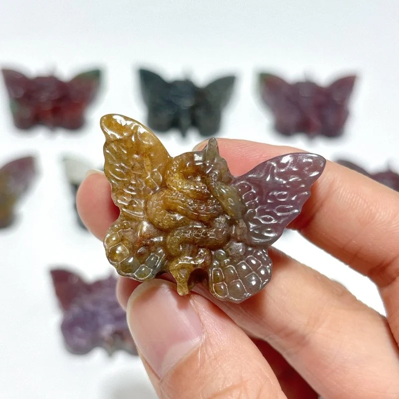 Ocean Jasper Butterfly Snake Carving Wholesale - Image 3