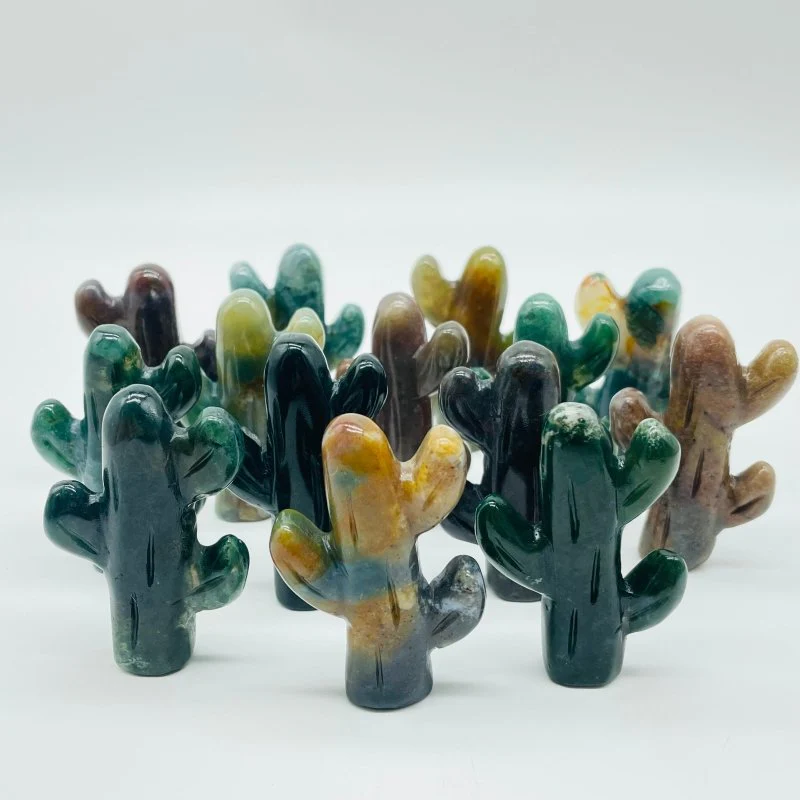 Ocean Jasper Cactus Carving Wholesale - Image 3