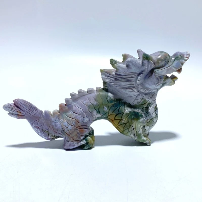 3 Pieces Ocean Jasper China Dragon Carving - Image 3