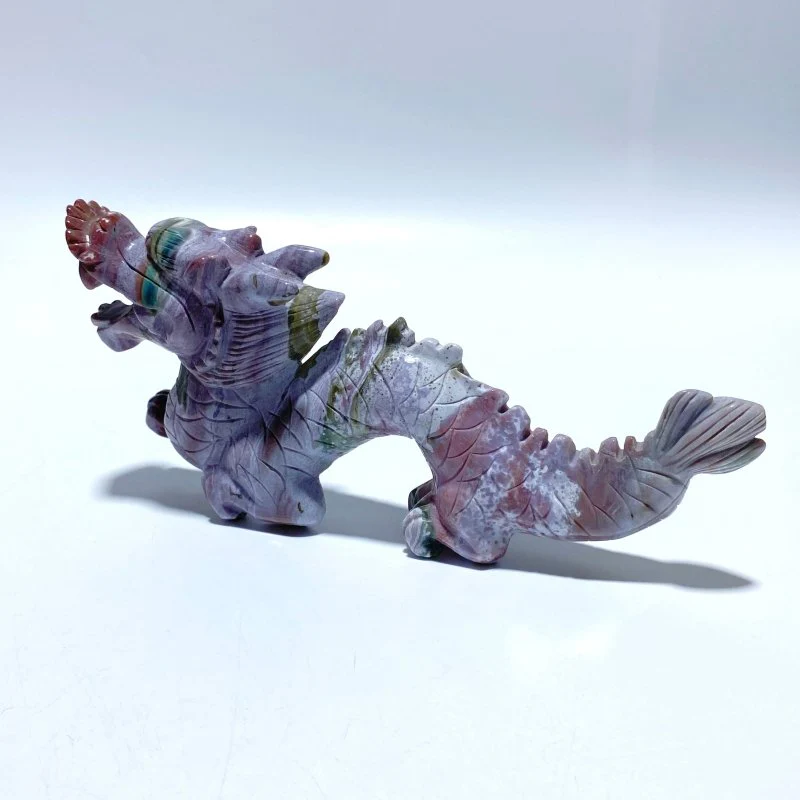 3 Pieces Ocean Jasper China Dragon Carving - Image 4