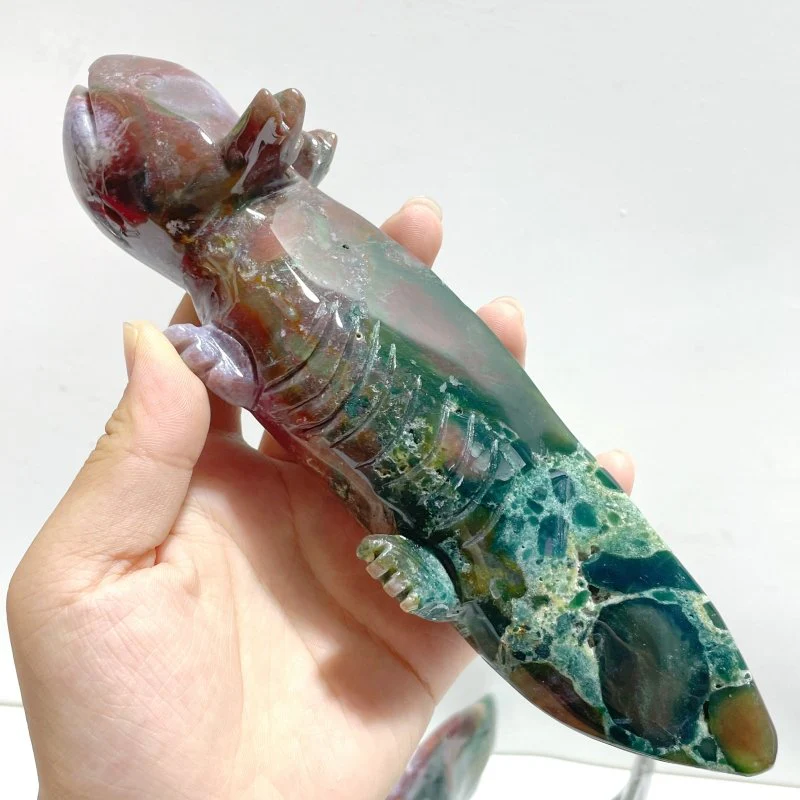 5 Pieces Ocean Jasper Newt Carving - Image 5