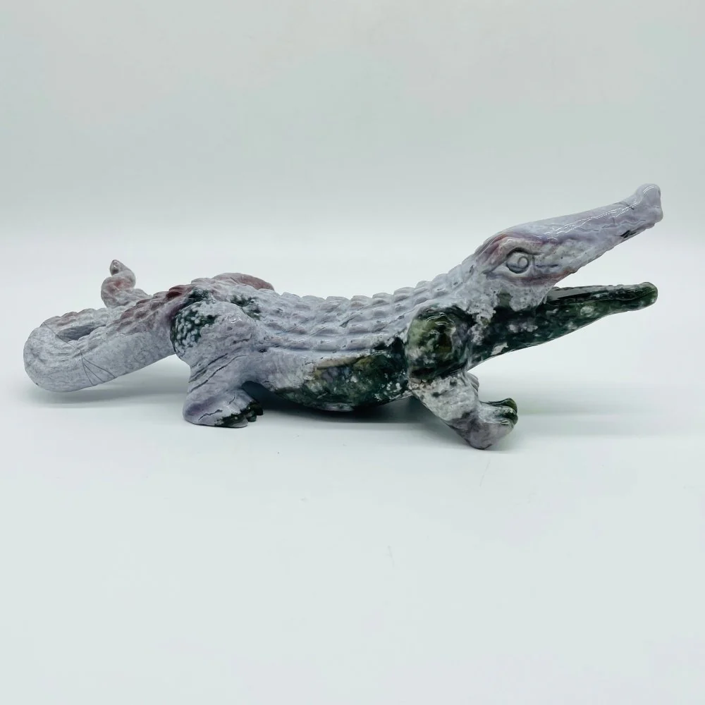 2 Pieces Ocean Jasper Crocodile Carving - Image 4