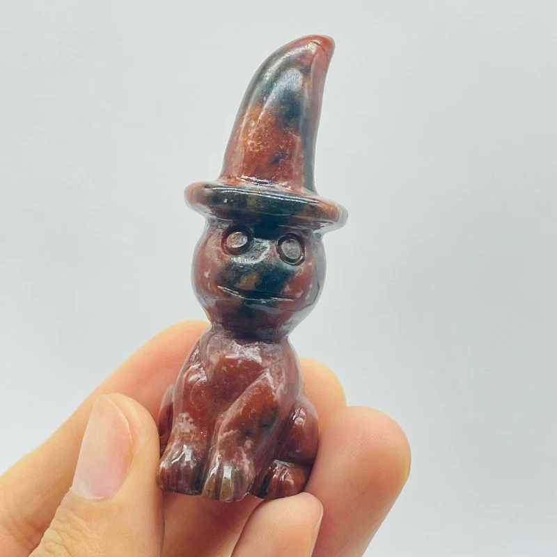 27 Pieces Ocean Jasper Wizard Cat Carving - Image 3
