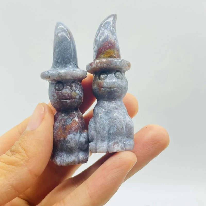 27 Pieces Ocean Jasper Wizard Cat Carving - Image 5