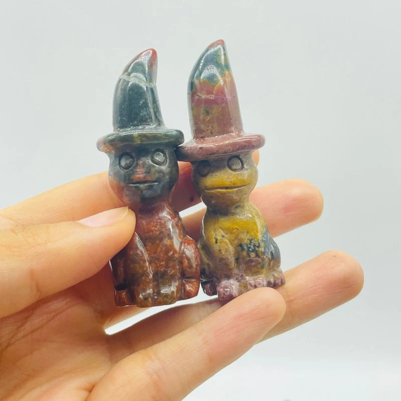27 Pieces Ocean Jasper Wizard Cat Carving - Image 6