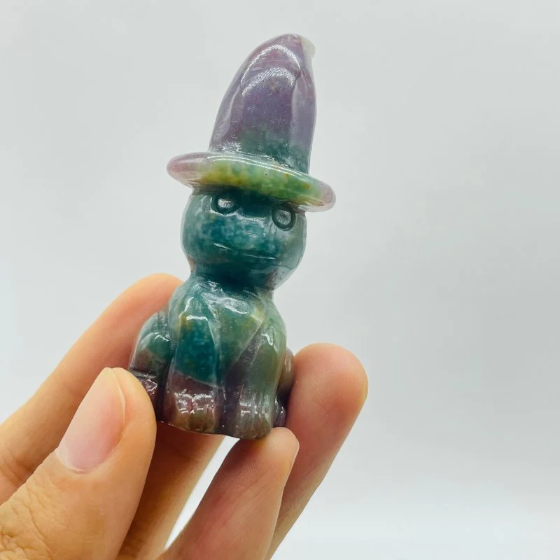 27 Pieces Ocean Jasper Wizard Cat Carving - Image 7