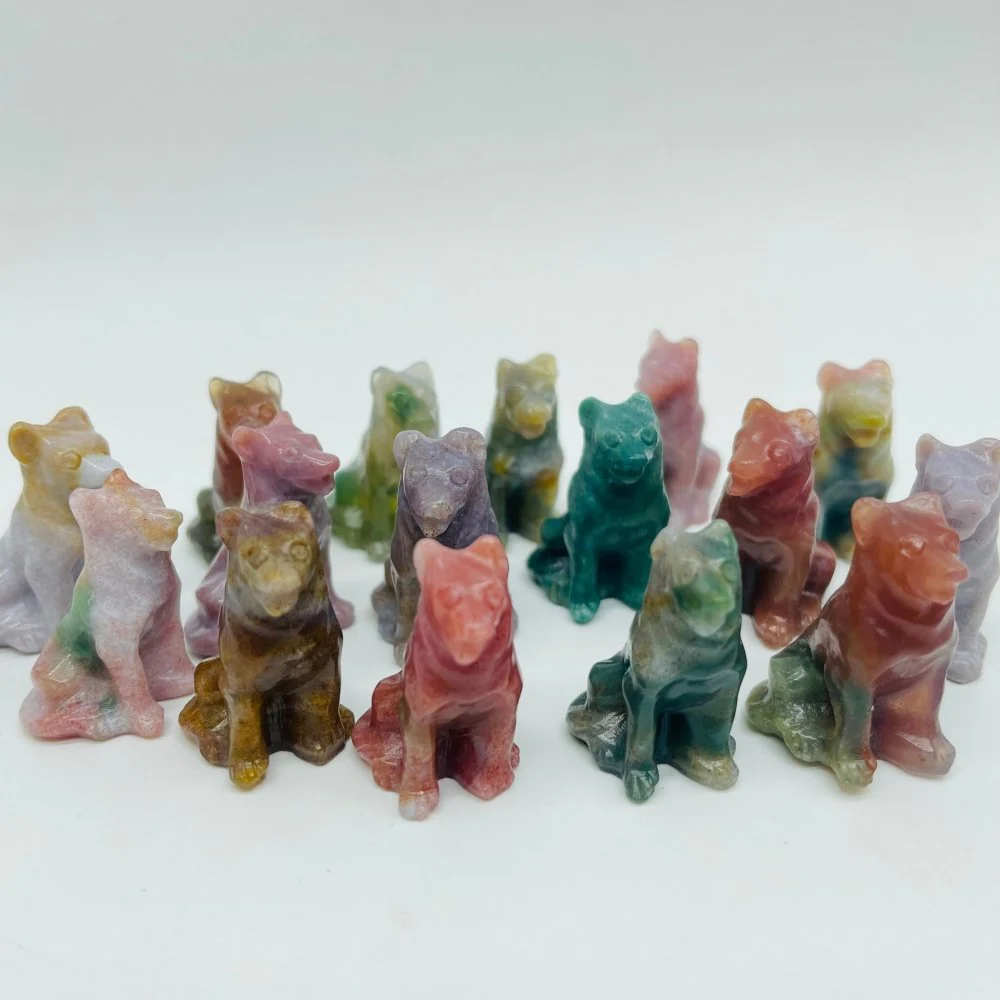 Ocean Jasper Dog Carving Wholesale - Image 3