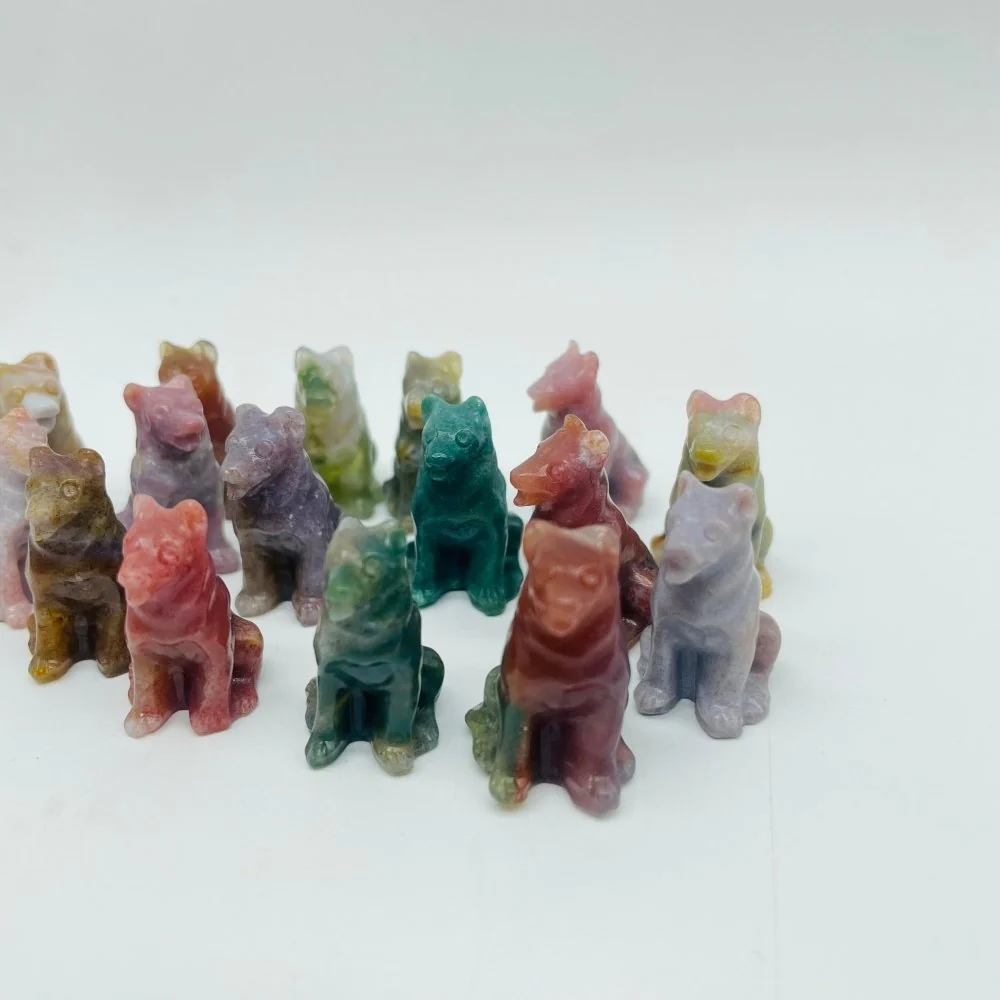 Ocean Jasper Dog Carving Wholesale - Image 4