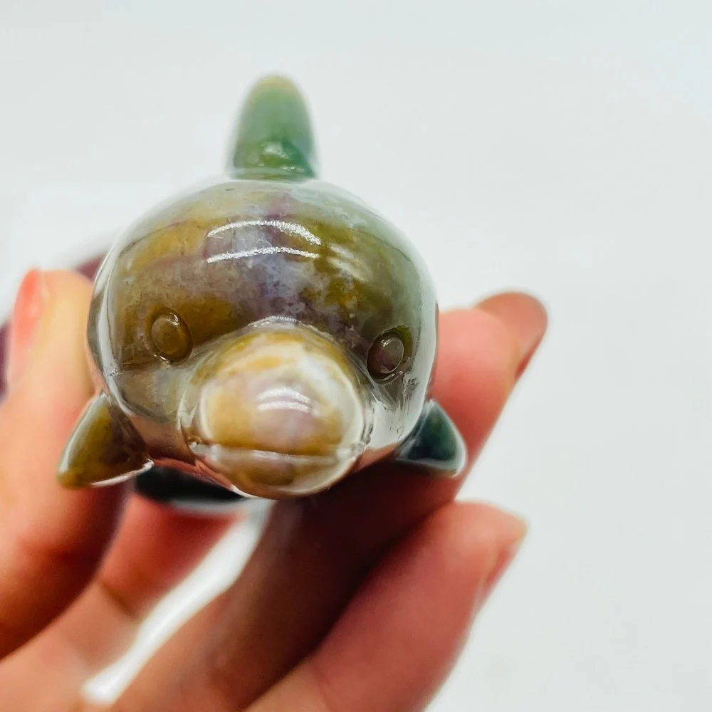 4 Pieces Ocean Jasper Dolphin Fish Carving - Image 5