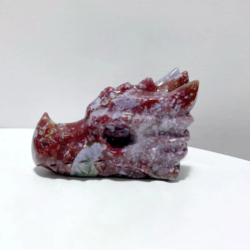 6 Pieces Beautiful Ocean Jasper Dragon Head Carving - Image 6