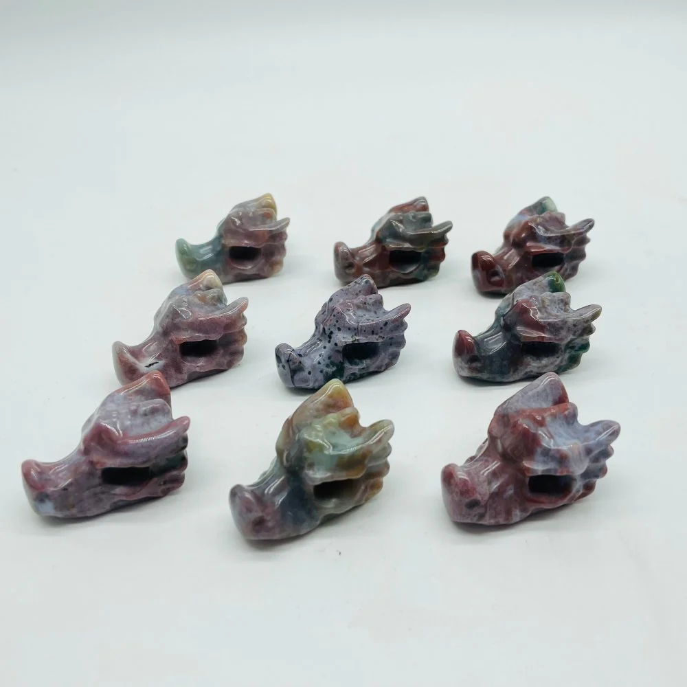 Ocean Jasper Dragon Head Carving Wholesale - Image 2