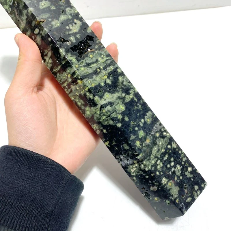 5 Pieces Large Green Sea Jasper Druzy Geode Points - Image 4