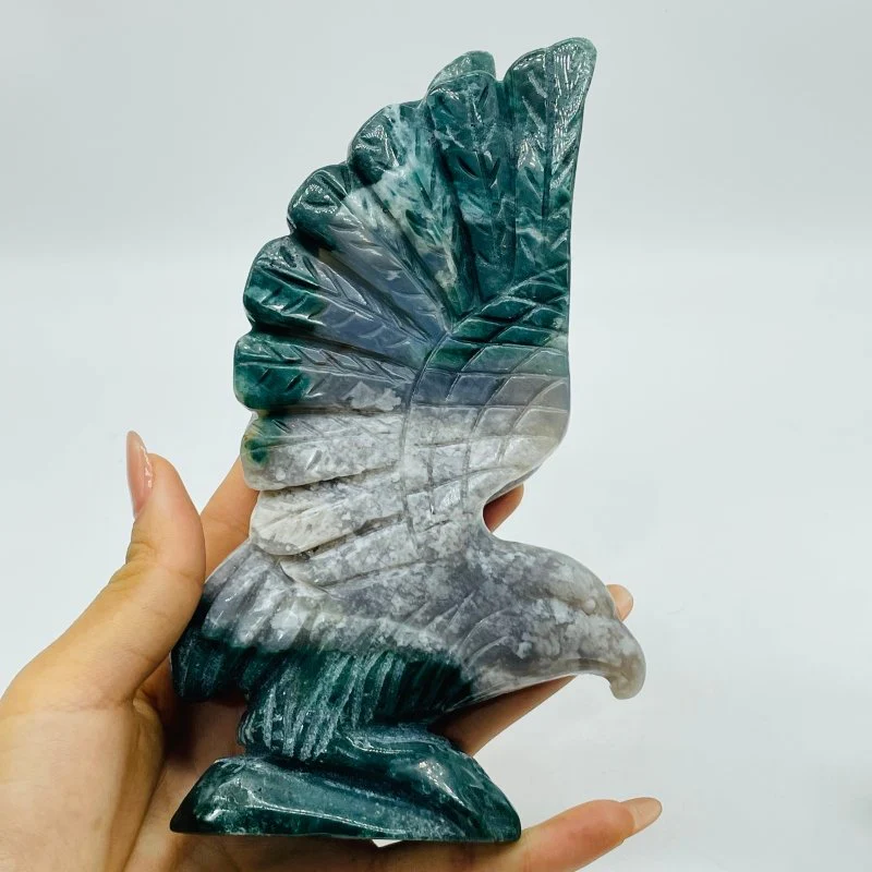 2 Pieces Ocean Jasper 1 Pair Eagle Carving - Image 2