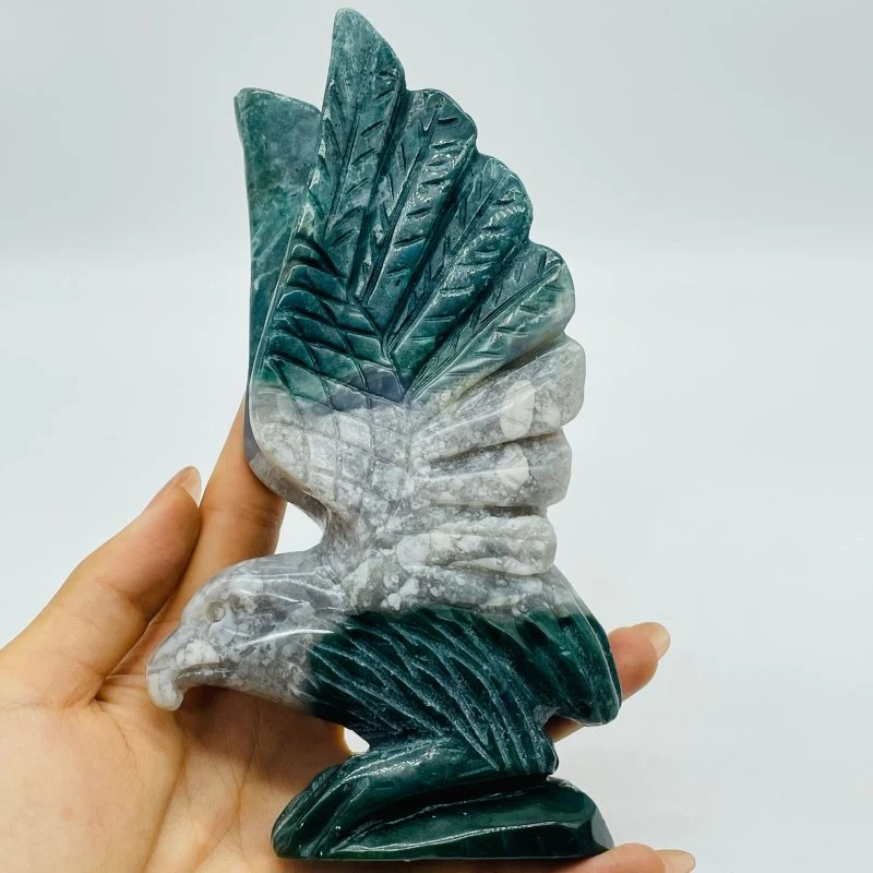 2 Pieces Ocean Jasper 1 Pair Eagle Carving - Image 3