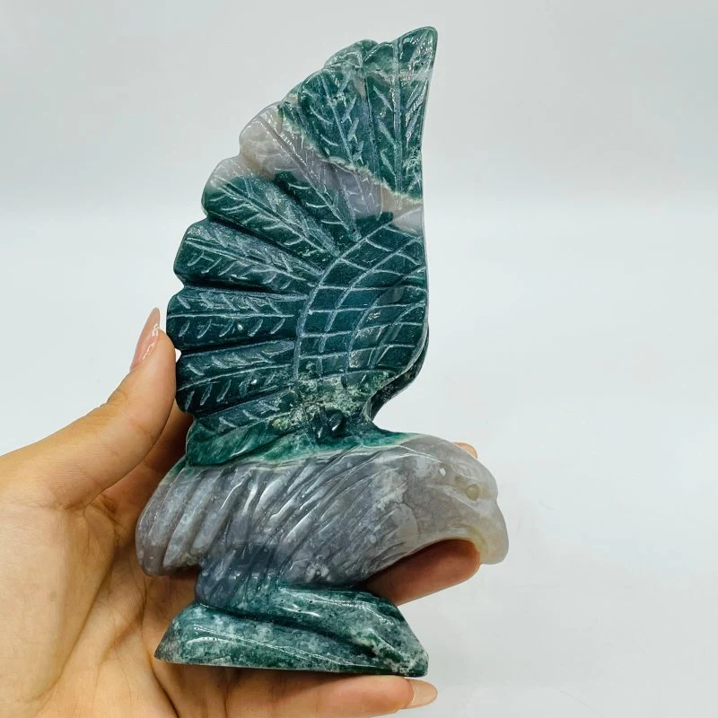 2 Pieces Ocean Jasper 1 Pair Eagle Carving - Image 4