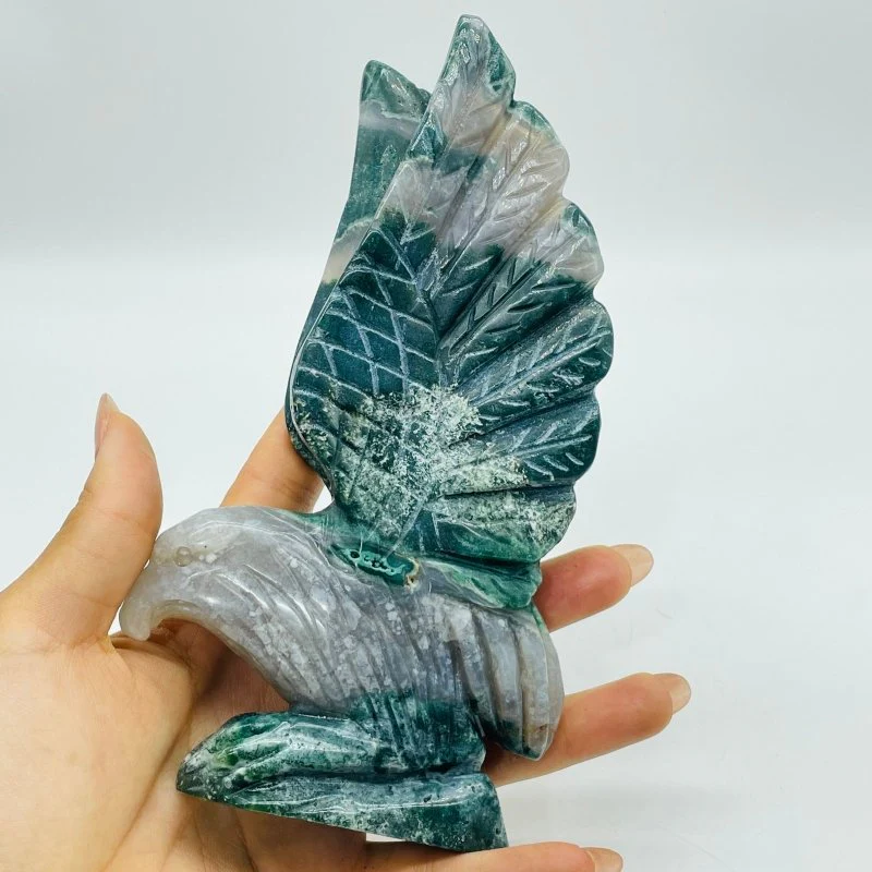 2 Pieces Ocean Jasper 1 Pair Eagle Carving - Image 5