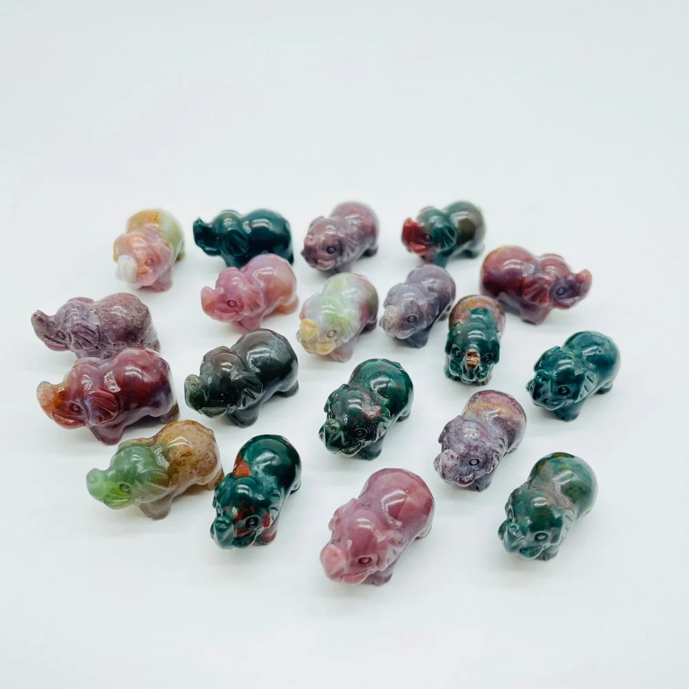 Ocean Jasper Elephant Carving Animal Wholesale - Image 2