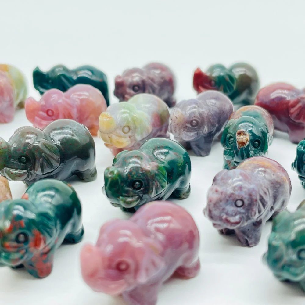Ocean Jasper Elephant Carving Animal Wholesale - Image 3