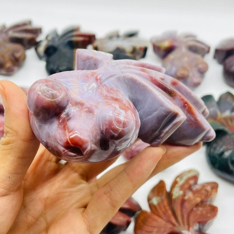 12 Pieces Ocean Jasper GoldFish Carving - Image 2