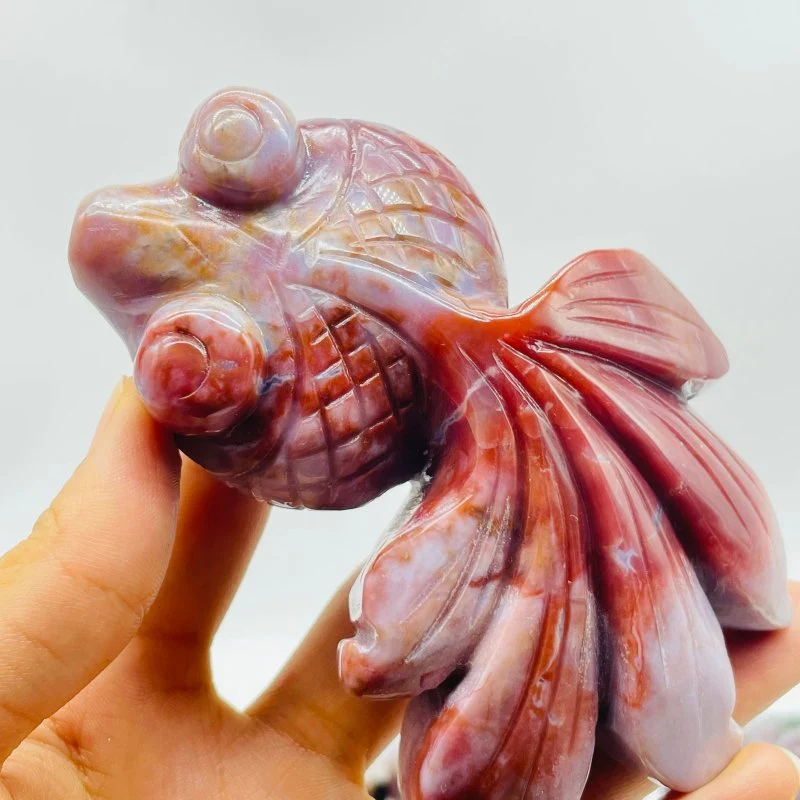 12 Pieces Ocean Jasper GoldFish Carving - Image 6