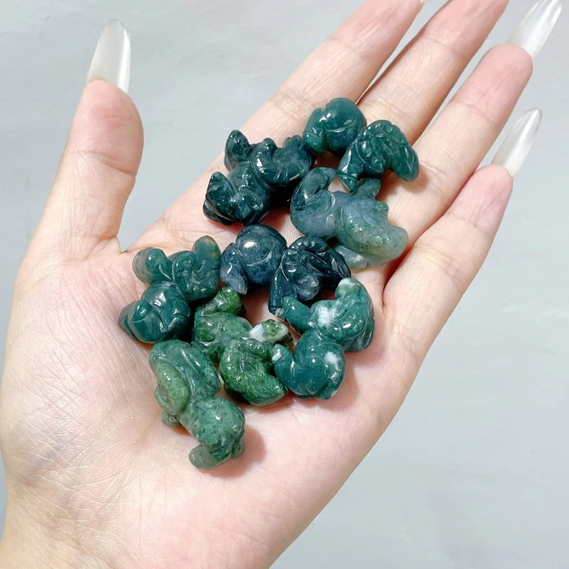 Moss Agate Goat Sheep Carving Wholesale - Image 3
